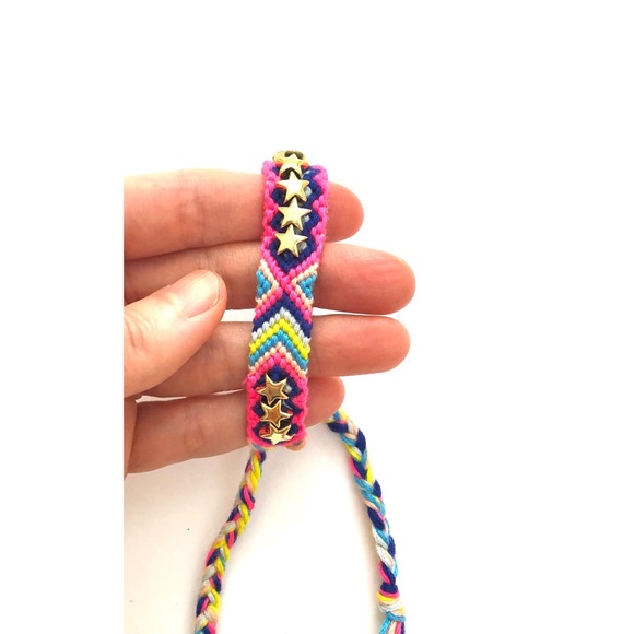 Stars Gold Charms Woven Bracelet- New - Picture 4 of 10